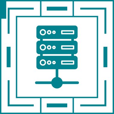 Bir sunucu simgesinin vektör illüstrasyonu