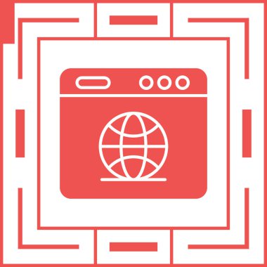Web simgesi, internet teknolojisinin vektör illüstrasyonu