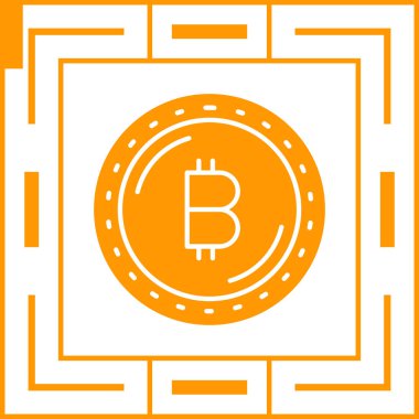 Bitcoin web simgesi vektör illüstrasyonu