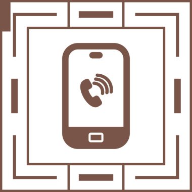 Cep telefonu simgesi, vektör illüstrasyonu