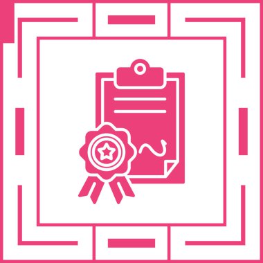 Sertifika. Web simgesi basit illüstrasyon