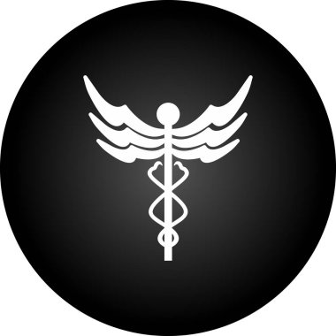 Tıbbi sembol simgesi simgesi olan siyah ve beyaz tıbbi haç