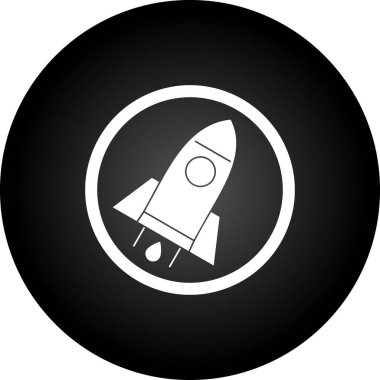 roket simgesi, basit siyah vektör illüstrasyonu