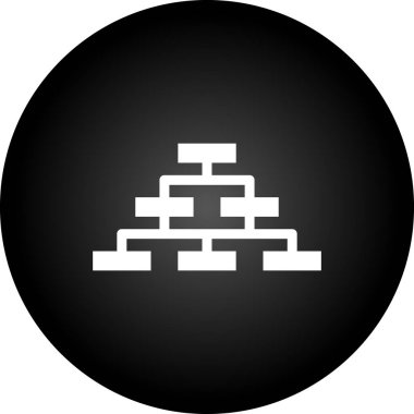 grafik simgesi. Bu yuvarlak düz vektör simgesi beyaz arkaplan üzerinde siyah ve beyaz renkler kullanır.