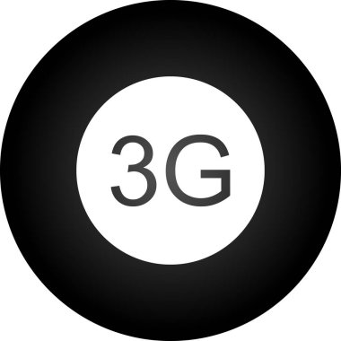 3 G işareti simgesi. Beyaz arkaplanda internet düğmesi