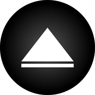 Arkaplanda izole edilmiş resimli simge - çember üçgen ana hatları