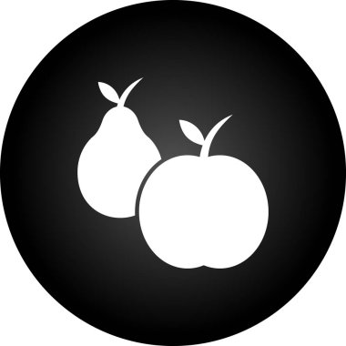 elma vektör simgesi. Çizim biçimi düz bir semboldür, siyah renk.