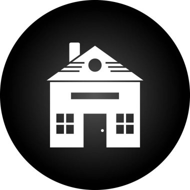 Evi olan bir binanın vektör simgesi