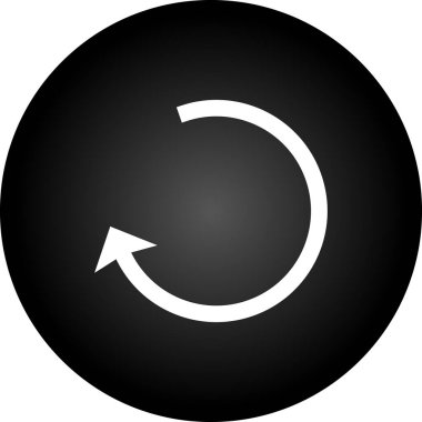 Vektör simgesini tazele. düz gri yuvarlak düğmeli siyah