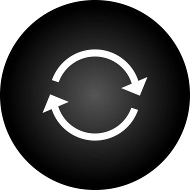 Ok simgesini yeniden yükle. Beyaz arkaplanda internet düğmesi.