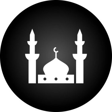 Cami vektör simgesi. Ramazan ve web tasarımı için beyaz arkaplanda izole edilmiş basit illüstrasyon.