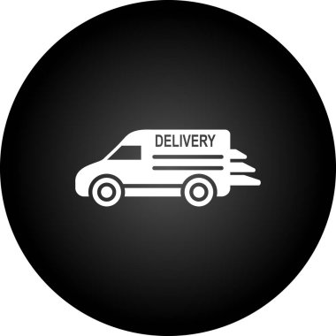 dağıtım kamyonu simgesi, vektör illüstrasyonu