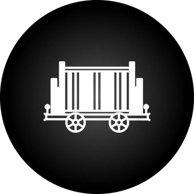 Bir vagon simgesinin vektör illüstrasyonu