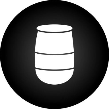 Beyaz arka planda siyah varil simgesi izole edildi. vektör illüstrasyonu