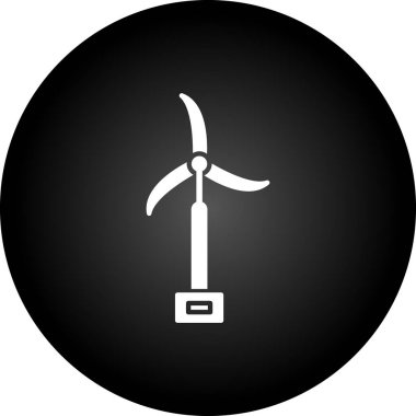 Beyaz arkaplanda vektör rüzgar türbini simgesi