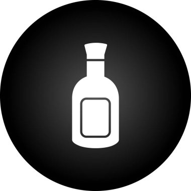 Beyaz arka planda siyah renkli parfüm şişesi ikonu. Parfüm şişesi sembolü vektör çizimi