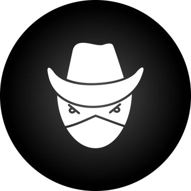 Kovboy şapkası Icon, vektör çizim