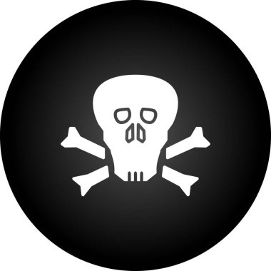 Beyaz arkaplanda vektör kafatası simgesi