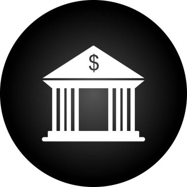 Banka binası ikonu. düz vektör illüstrasyonu