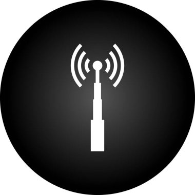 Kablosuz ağ simgesi. İnternet simgesi. Siyah arka plan. vektör