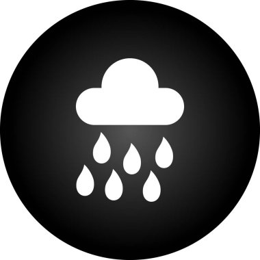 yağmur ikonu. vektör simgesi siyah üzerine beyazdır
