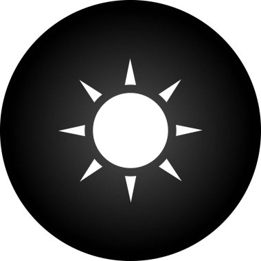 Siyah Güneş simgesi beyaz arka plan üzerinde izole. Vektör İllüstrasyonu