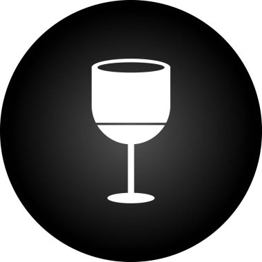 şarap cam ikonu, vektör illüstrasyonu