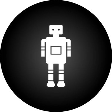 Moda Biçimli Robot Simgesi İzole Arkaplan