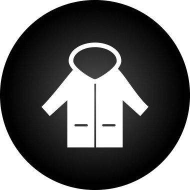 Kışlık ceket simgesi, basit siyah stil