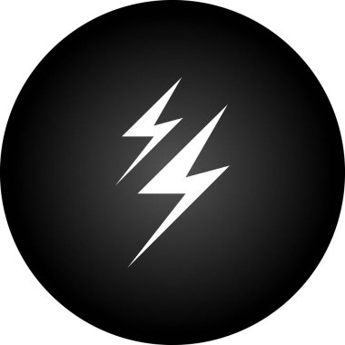 Beyaz arkaplan vektör illüstrasyonunda izole edilmiş basit bir şekilde şimşek simgesi