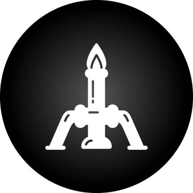 Roketi daire içine almış robotun vektör simgesi. izole vektör illüstrasyonu.