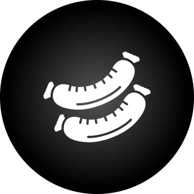 Sosis ikonu vektör illüstrasyonu. Sosis ve et işareti.