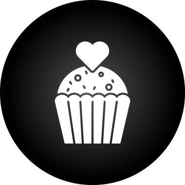 cupcake simgesi, basit siyah vektör tasarımı
