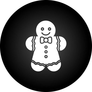 Zencefilli çörek simgesi, basit vektör illüstrasyonu