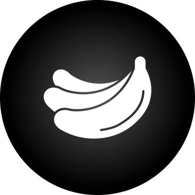 muz ikonu, basit siyah stil