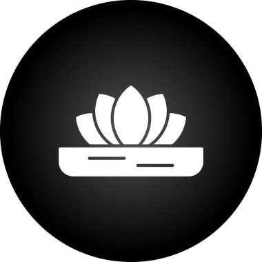 Nilüfer çiçeği. Web simgesi basit illüstrasyon