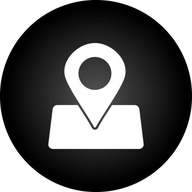 Harita imleci düz simge, vektör, illüstrasyon