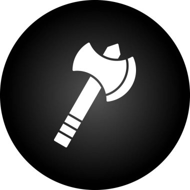 Beyaz arkaplanda izole edilmiş modaya uygun düz biçimli balta simgesi. vektör illüstrasyonu