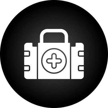 İlk yardım kutusu simgesi. Tıbbi sembol simgesi web tasarımı ile beyaz üzerine izole tıbbi kutunun basit bir çizimi