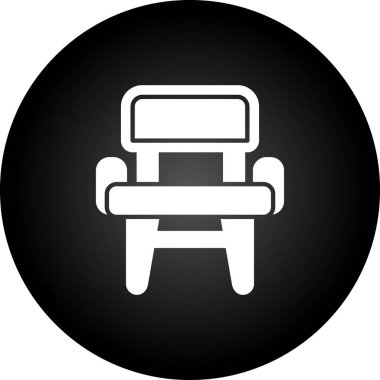 Beyaz arkaplan illüstrasyonunda izole edilmiş basit bir sandalye simgesi