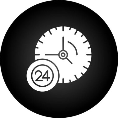 24 saat servis simgesi, basit vektör illüstrasyon tasarımı