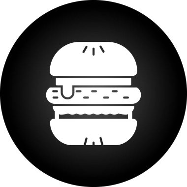 Hamburger ikonu vektör illüstrasyonu