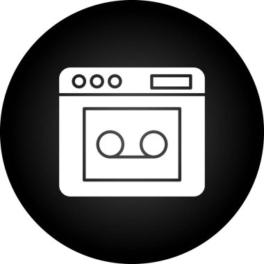 Mikrodalga fırın ikonu. Web için mutfak fırını vektör simgesinin basit çizimi
