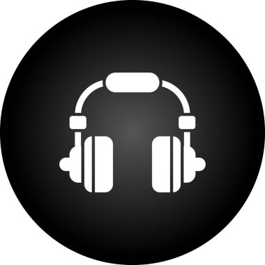 Müzik simgesi vektör illüstrasyonlu kulaklıklar.
