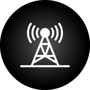 Radyo anten simgesi. Beyaz arkaplanda izole edilmiş web tasarımı için radyo anten vektör simgesinin basit çizimi