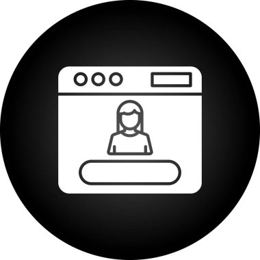 İzole edilmiş bir kadın makine simgesinin çizimi.