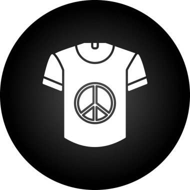 Beyaz arkaplan vektörü illüstrasyonunda izole edilmiş siyah çemberdeki barış işareti simgesi.