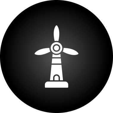 Siyah renkli yel değirmeni ikonu izole edildi. Çiftliğin vektör illüstrasyonu