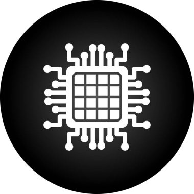 Çip simgesi, basit siyah stil