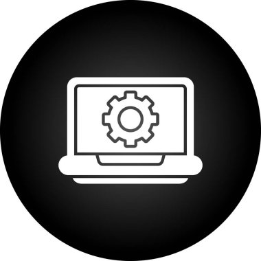 bilgisayar monitörü ikon vektör illüstrasyonu